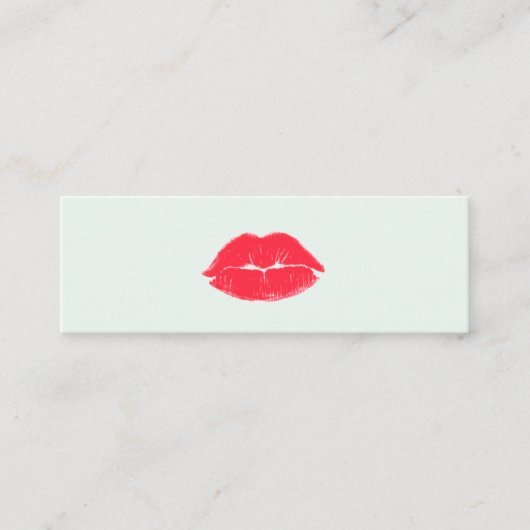 シンプルメイクアップアーティストクキスをするリップ美しいサロン スキニー名刺 (正面)