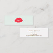 シンプルメイクアップアーティストクキスをするリップ美しいサロン スキニー名刺 (正面/裏面)