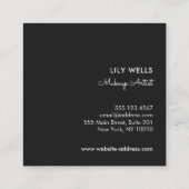 シンプルメイクアップアーティスト金ゴールドリップブラックスクエア スクエア名刺 (裏面)