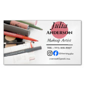 シンプルメイクアップアーティストMUA写真小規模企業 マグネット名刺 (正面)