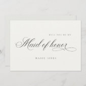 シンプルメイド・オブ・オーナー(花嫁付き添い人)カード サンキューカード (正面/裏面)