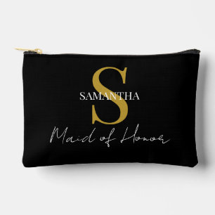 シンプルメイド・オブ・オーナー(花嫁付き添い人)ギフトモノグラム名 アクセサリーポーチ