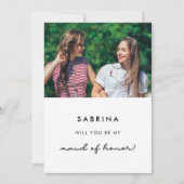 シンプルメイド・オブ・オーナー(花嫁付き添い人)提案フォトカード 招待状 (正面)