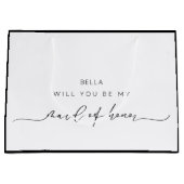 シンプルメイド・オブ・オーナー（花嫁付き添い人）提案書ブラック&ホワイト ラージペーパーバッグ (正面)