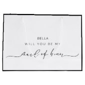 シンプルメイド・オブ・オーナー（花嫁付き添い人）提案書ブラック&ホワイト ラージペーパーバッグ (裏面)