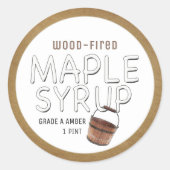 シンプルメイプルシロップのラベルSAPバケット&クラフト縁ど ラウンドシール (正面)