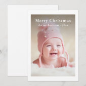シンプルメクラシックリークリスマスフォトホリデー シーズンカード (正面/裏面)