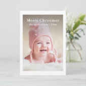 シンプルメクラシックリークリスマスフォトホリデー シーズンカード (スタンド正面)