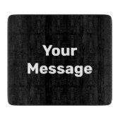 シンプルメッセージの白黒文字テンプレート カッティングボード (正面)