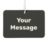 シンプルメッセージの白黒文字テンプレート カーエアーフレッシュナー (裏面)