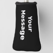 シンプルメッセージの白黒文字テンプレート ゴルフヘッドカバー (回転90)