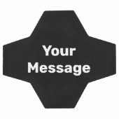 シンプルメッセージの白黒文字テンプレート サッカーボール (フラット)