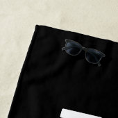 シンプルメッセージの白黒文字テンプレート ビーチタオル (インサイチュ)