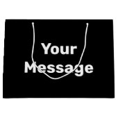 シンプルメッセージの白黒文字テンプレート ラージペーパーバッグ (正面)