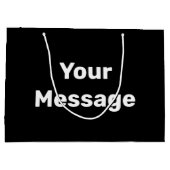 シンプルメッセージの白黒文字テンプレート ラージペーパーバッグ (裏面)