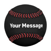 シンプルメッセージの白黒文字テンプレート 野球ボール (裏面)