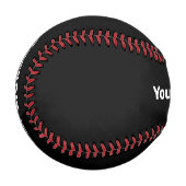 シンプルメッセージの白黒文字テンプレート 野球ボール (正面左)