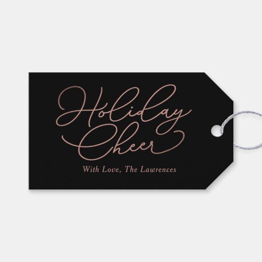 シンプルメッセージ編集可能な色の休日ギフトラベル ギフトタグ (正面(横))