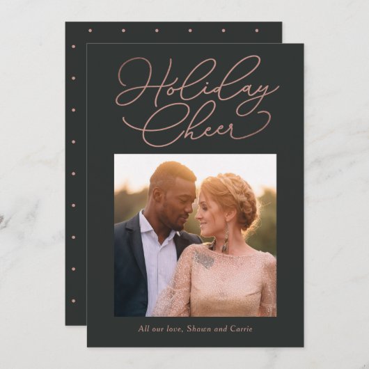 シンプルメッセージ編集可能な色の休日フォトカード シーズンカード (正面/裏面)