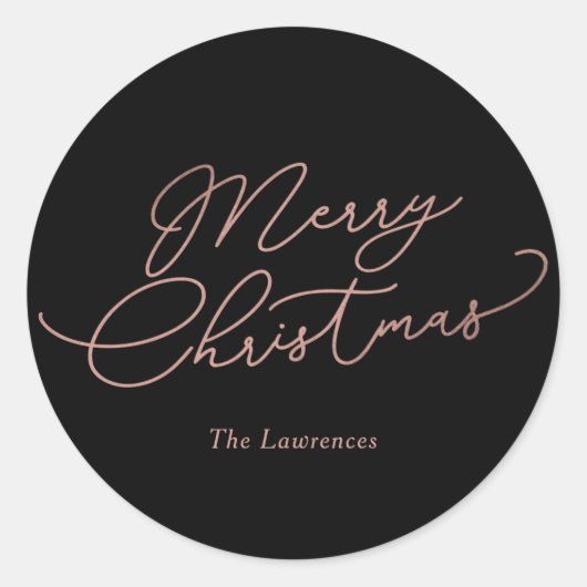 シンプルメッセージ編集可能カラーホリデーステッカー ラウンドシール (正面)