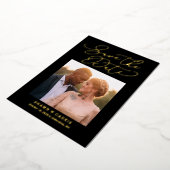 シンプルメッセー実在ジFOIL日付カードを保存 箔招待状 (回転した状態)