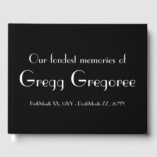 シンプルメモリアルゲストブック ゲストブック (正面)