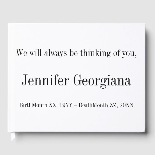 シンプルメモリミニマルゲストブック ゲストブック (正面)