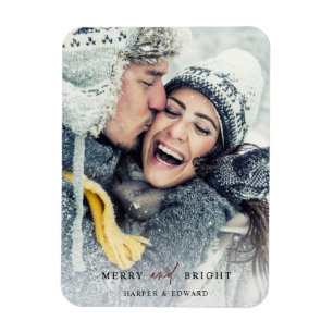 シンプルメリーと明るい写真の休日 マグネット