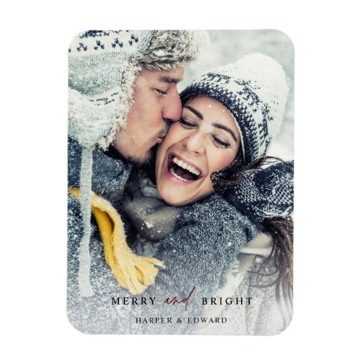 シンプルメリーと明るい写真の休日 マグネット (縦)