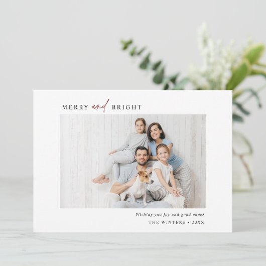 シンプルメリーと明るい家族写真の風景 シーズンカード (スタンド正面)