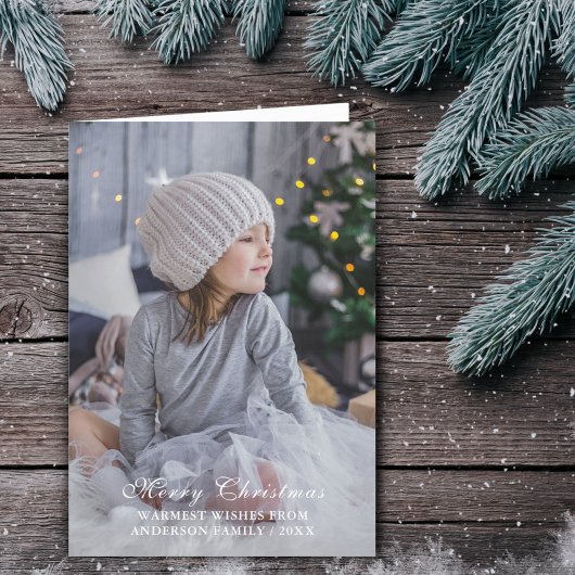 シンプルメリークリスマスの台本フルフォト シーズンカード