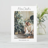 シンプルメリークリスマスカスタムの模様の写真カード 招待状 (スタンド正面)