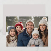 シンプルメリークリスマスカスタムフォトホリデーカード サンキューカード (正面/裏面)