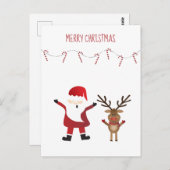 シンプルメリークリスマスサンタクローストナカイ ポストカード (正面/裏面)