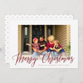 シンプルメリークリスマススクリプト写真あいさつ シーズンカード (正面/裏面)