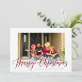 シンプルメリークリスマススクリプト写真あいさつ シーズンカード (スタンド正面)