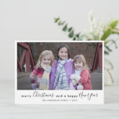 シンプルメリークリスマスハッピーニューイヤーの脚本写真 シーズンカード (スタンド正面)