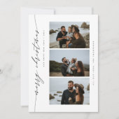 シンプルメリークリスマスハッピーニューイヤー家族写真 シーズンカード (正面)