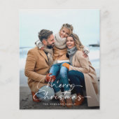 シンプルメリークリスマスフォトバジェットホリデーカード (正面)