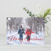 シンプルメリークリスマスフォトホリデーカード シーズンカード (スタンド正面)