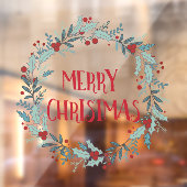 シンプルメリークリスマスフラワーリース店 ウィンドウサイン (シート2)