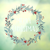 シンプルメリークリスマスフラワーリース店 ウィンドウサイン (シート3)