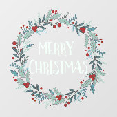 シンプルメリークリスマスフラワーリース店 ウィンドウサイン (シート)