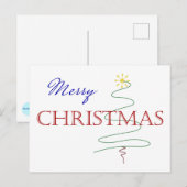 シンプルメリークリスマスホリデーカード シーズンポストカード (正面/裏面)