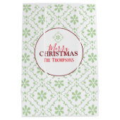 シンプルメリークリスマスホリデースノーフレーク ミディアムペーパーバッグ (裏面)