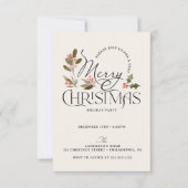 シンプルメリークリスマスホリデーパーティー招待状 サンキューカード (正面)