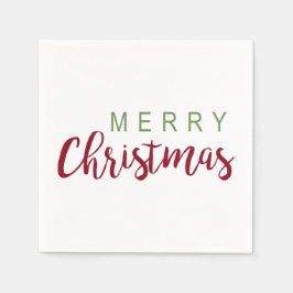 シンプルメリークリスマスホリデーパーティー書 スタンダードカクテルナプキン