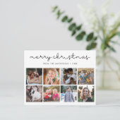 シンプルメリークリスマスミニマリストスクリプト8写真 シーズンポストカード (スタンド正面)