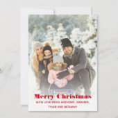 シンプルメリークリスマスメッセージフォトホリデー シーズンカード (正面)