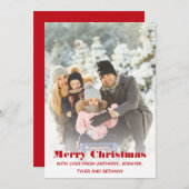 シンプルメリークリスマスメッセージフォトホリデー シーズンカード (正面/裏面)